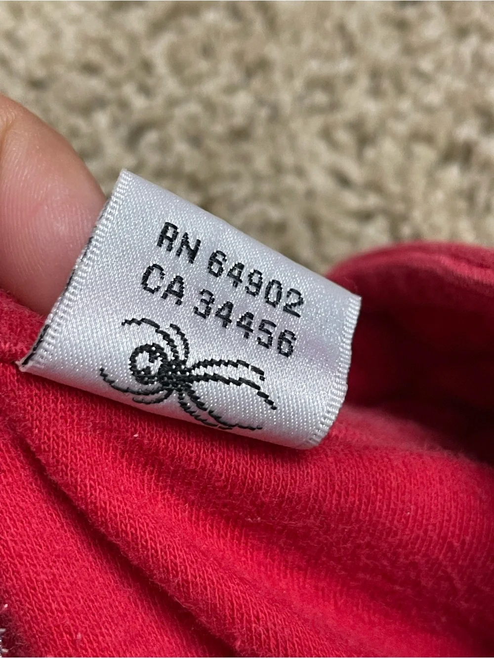 Spyder Red Long Sleeve Tee with Large Black‎ Spider Graphic